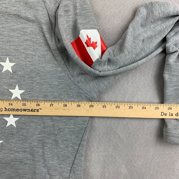Under Armour Mens Sweater Medium Gray Hoodie Long Sleeve Canada Flag Big Logo - Picture 7 of 9